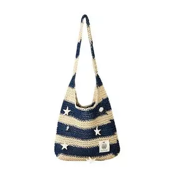 Original Puui Stylish Beach Shoulder Woven Bag Number of stars-woven bag