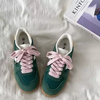 Original retro niche navy blue moral training shoes for women s 2025 spring and autumn new little white shoes versatile breathable casual board shoes 35 светло-фиолетовый