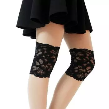 Original Skin Color Scar Covering Women Crawling Protector Leg Lace 17cm black S