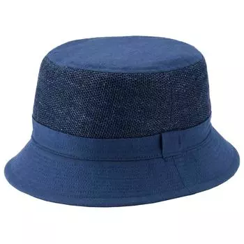 ORIHARA STYLE Bishu Karamiori Hemp Mesh Hat Bucket Складная Сделано в популярном уважении к пожилым людям (Стиль Орихара) (Мужская шляпа, шляпа, шляпа, Япония, лето, тёмно-синий