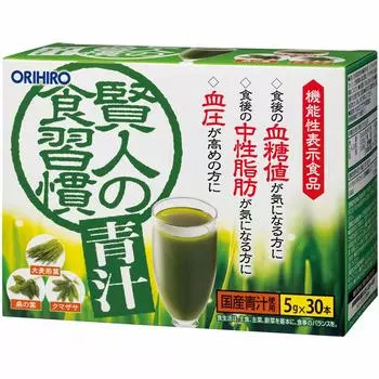 Orihiro Eating Habits Green Juice 30 бутылок с функциональным изомальтодекстрином ГАМК Ячменная трава Листья шелковицы Медведь Бамбук Kenjin s [Пищевые характеристики] зелёный