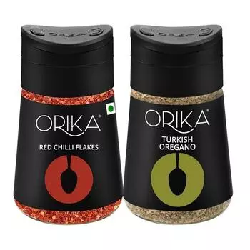 Orika Red Chilli Flakes 50 г и приправа Turkish Oregano 22 г Combo и посыпка из хлопьев красного перца чили | Идеальная приправа для пиццы, пасты, чесночного хлеба
