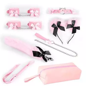 Orirya ошейник человеческий Sm поводок с анальной пробкой наручники с хвостом товары для взрослых кандалы кнут повязка на голову бант лента украшения товары для взрослых ограничения для женщин