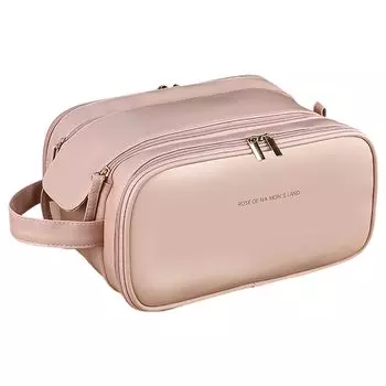 Orirya Travel Cosmetic Большой косметический аксессуар Удобное хранение косметики Сетчатая дорожная сумка для хранения Розовый мешочек, Мешочек, Емкость, Хранение, Чехол, Путешествия,