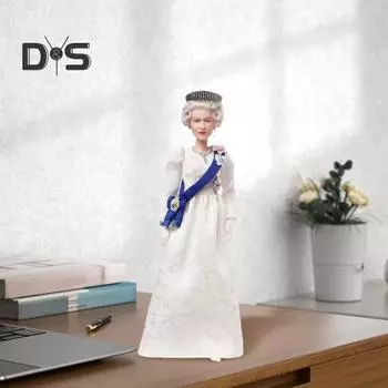 Орнамент британской королевы, коронованная английская королева, кукла из смолы, королевская семья, платиновый юбилейный сувенир, памятное украшение для рабочего стола, подарок на память белый