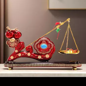 Орнамент фэн-шуй, китайская скульптура счастливой статуэтки, праздничный подарок для кабинета, гостиной, офиса красный