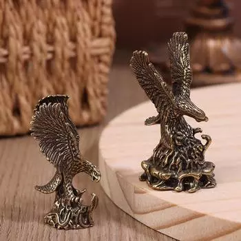 Орнамент из чистой латуни, настольный выставочный орел, маленький бронзовый орнамент, украшение для автомобиля, украшение