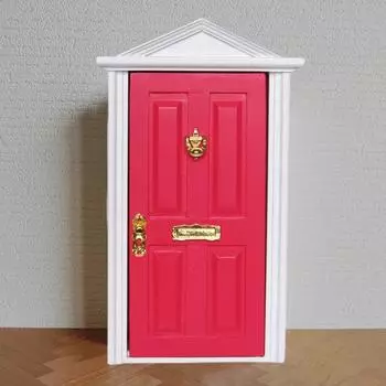 Орнамент из дерева Красивый дизайн Steepletop Моделирование двери кукольного домика Мини мятный зеленый