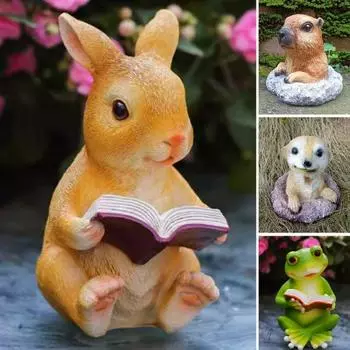 Орнамент, украшение для сада из смолы, реалистичная статуя животного, устойчивый к атмосферным воздействиям садовый декор, аксессуар для газона, патио, балкона A