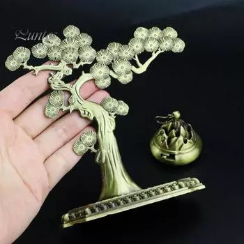 Орнаменты для курильницы Добро пожаловать Сосна Китайский ароматический диффузор Тонкая текстура Прочный сплав Ароматическая курильница золотистый