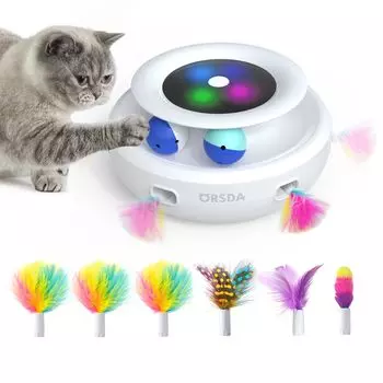 ORSDA Electric Cat Automatic Cat 2 в 1 Single Automatic Cat Регулируемый сброс для отсутствия охоты Natural Cats Получить японское руководство по эксплуатации Белый белый