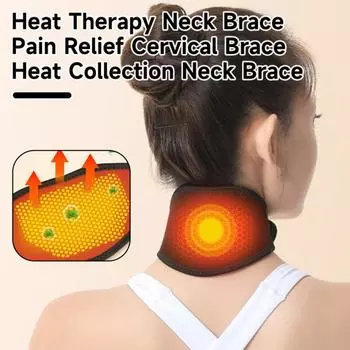 Ортез для шеи с термотерапией полыни Самонагревающийся Дышащий Сверхлегкий Регулируемый термоузел для шеи Облегчение боли Обертывание для шеи Воротник Уход за шеей красный