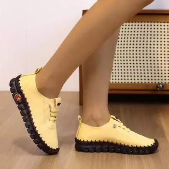 Orthopedic shoes for woman microfiber leather flats size 43 44 lady shockproof antiskid loafers women s shoes new wide moccasin CN 36