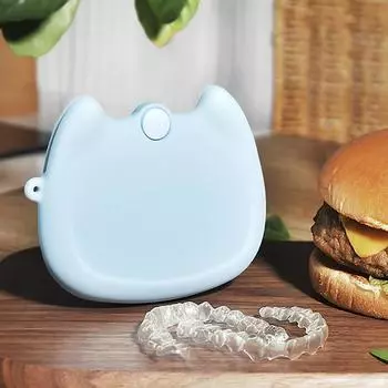 Ортодонтический фиксатор, коробка для брекетов для зубов, контейнер для замачивания, коробка для хранения протезов, коробка для ванны с ситечком, чехол для протезов темно-розовый