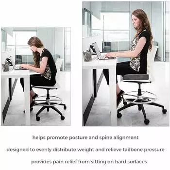 Ортопедическая гелевая пенная подушка для сиденья, поддержка копчика/копчика, комфорт для сидения в течение всего дня и облегчение боли в спине, предметы первой необходимости для комнаты в общежитии синий