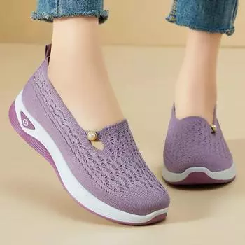 Ортопедическая обувь для женщин. Прогулочная обувь. Дышащие модные кроссовки. Новые летние удобные повседневные туфли на плоской подошве. Кроссовки. 40 зелёный