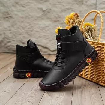 Ортопедическая обувь из мягкой кожи на плоской подошве, женские мокасины для вождения, меховые мокасины, женские кроссовки с подушкой, красные плюшевые туфли для мам, большой размер 42 CN 35