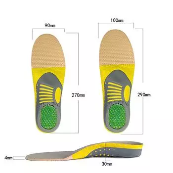 Ортопедические гелевые стельки премиум-класса, ортопедические подушечки для подошвы для здоровья плоской стопы для обуви, вставка для поддержки свода стопы, унисекс S:35-40