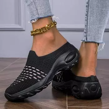 Ортопедические сабо Lady Mesh с поддержкой свода стопы, дышащие уличные тапочки для женщин 36 чёрный
