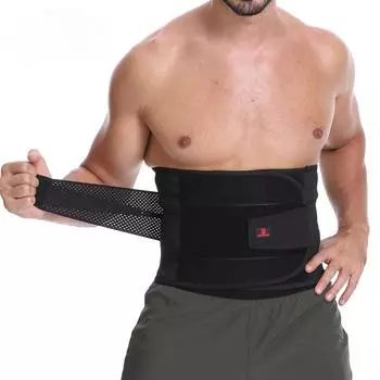 Ортопедический корсет для поддержки спины, пояс для тренажерного зала, фитнеса, тяжелой атлетики, поясные ремни, приседания, гантели, поясничный бандаж, защита L чёрный