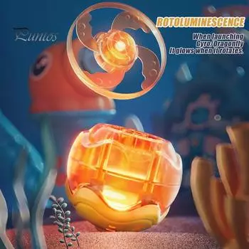 Осьминог летающий диск сверху пусковая установка светодиодная подсветка открытый сад задний двор газон парк дети летающий диск стрелялка игра малыши мальчики девочки подарок красный