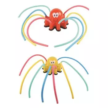 Осьминог Разбрызгиватель воды Распылитель воды Игрушка-осьминог с 8 трубками для покачивания Летняя уличная игрушка крепится к садовому шлангу для садового газона жёлтый