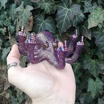 Осьминог с перламутром-разноцветный осьминог со светящимся жестом среднего пальца Осьминог светится в темноте Игрушка-осьминог синий