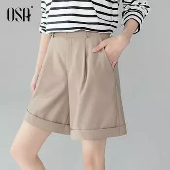 OSA OSHA High Waist Thin Casual Fifth Suit Khaki S