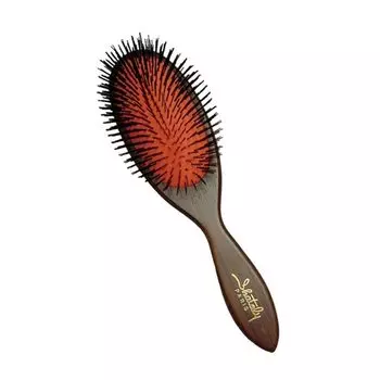 Osaka Brush Cushion Brush Shatri Cushion Nylon Hair Brush Black x Depth x 70mm x 60mm x 180mm (Large) (Width Height) чёрный