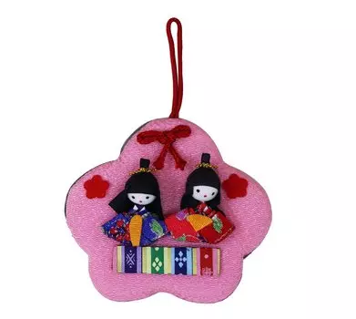 Osaka Choseido Hina Doll Компактная мини-креповая подвесная кукла Hina Мини-сливовая настенная подвеска Hina Hina 9 см Высота