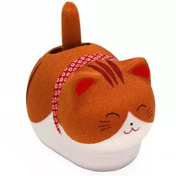 Osaka Choseido Lucky Swaying Tabby Sitting Good Luck поставляется с оригинальной деревянной биркой, украшением, Кот, Солнечный, Кот, Кот, Креп, Товары,