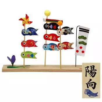 Osaka Choseido May Doll Carp Streamer Компактный мини-карповый стример с гравировкой имени, деревянная бирка, бонусный креп, три стоячих карпа (Отправлено отдельно)