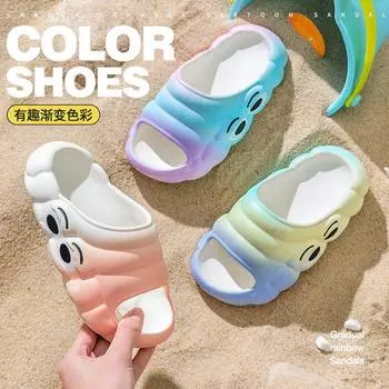 Ощущение наступления дерьма. ЭВА классные тапочки постепенно меняют цвет. Летние нескользящие тапочки для дома и ванной. 26-27 (inner length 17.5cm)