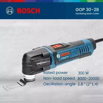 Осциллирующие многофункциональные инструменты Bosch GOP 30-28, 300 Вт, 6 передач, многофункциональная силовая машина для резки, шлифовки, полировки, деревообработки