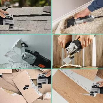 Осциллирующие пильные полотна Многофункциональный скребок Подходит для резки и обрезки кровельной черепицы Коврового покрытия Битумной черепицы Тонкого ПВХ-напольного покрытия