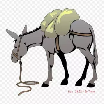 Осел клип арт осел утюг на теплопередаче печать виниловые нашивки наклейки для одежды DIY аппликации моющиеся нашивки