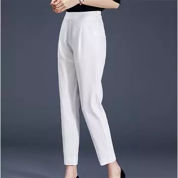 Осень 2022, полосатые белые, черные женские брюки, женские шаровары с высокой талией, капри для женщин, брюки женские 5xl M