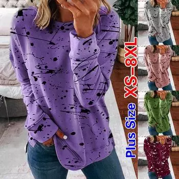 Осень 2024 г., повседневный свободный женский свитер с круглым вырезом и длинными рукавами в Европе и США, большие размеры S серый