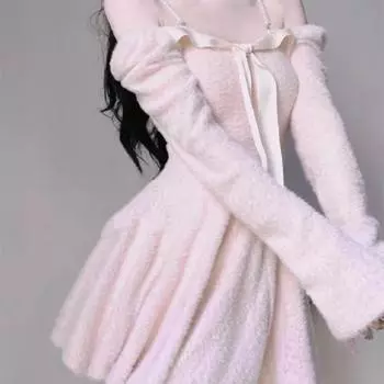 Осень 2023, милое элегантное платье, офисное женское повседневное платье с длинными рукавами, женское вечернее тонкое мини-платье, корейское модное шикарное платье S розовый