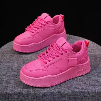 Осень 2024 г. Новые женские повседневные туфли Женские уличные скейт-кеды Кроссовки 36 розовый