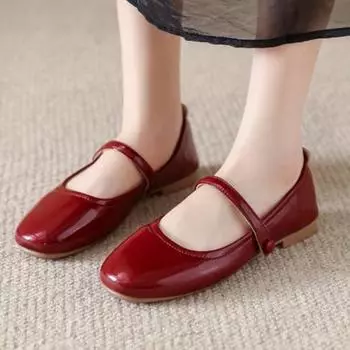 Осень 2024 г. Новые женские туфли Мэри Джейн во французском стиле 35 бежевый