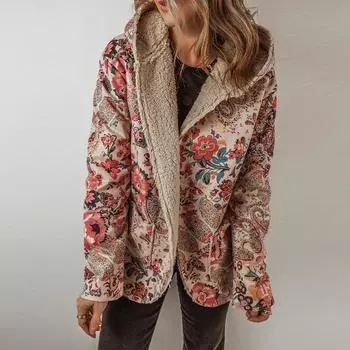 Осень 2024 года, новая куртка с длинными рукавами и множеством карманов, женская повседневная универсальная куртка с разноцветным принтом S