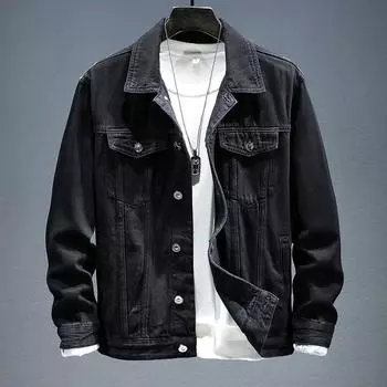 Осень 2024 года, новая свободная куртка, ковбойская куртка с бисером, мужская модная повседневная куртка бренда Ins M