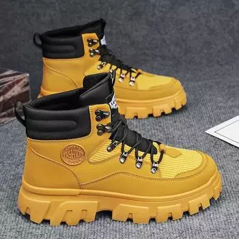 Осень 2024 года, новые мужские роскошные ботинки, удобная дышащая водонепроницаемая мужская обувь, модные мужские рабочие ботинки, мотоциклетные ботинки 39 зелёный