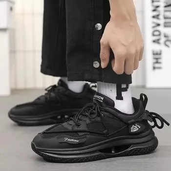 Осень 2024 года, новые мужские туфли на платформе для пап, суперпопулярная повседневная спортивная обувь, прямая трансляция, универсальная дышащая мужская обувь 39
