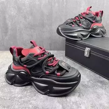 Осень 2024 года, новые мужские удобные дышащие спортивные повседневные туфли, модный стиль, толстая подошва, увеличивающая рост, модная обувь для пап 39
