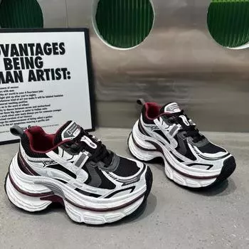 Осень 2024 года, новые популярные женские повседневные дышащие нескользящие низкие кроссовки на шнуровке с толстой подошвой для женщин 35 серый