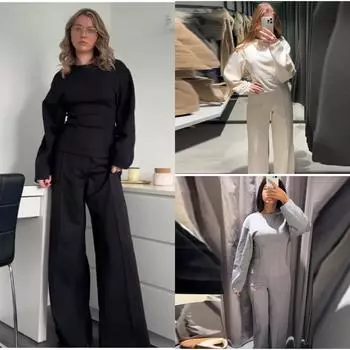 Осень 2024 года, новые повседневные брюки с круглым вырезом и двумя сторонами в европейском и американском стиле S