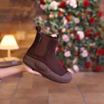 Осень 2024 года, новые высокие женские туфли, популярные туфли на толстой подошве, модные туфли на мягкой подошве, универсальные, нескользящие, износостойкие, повседневные туфли для детей 35 зелёный