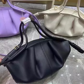 Осень 2024 Luojia Paseo Nappa Кожаная сумка для пельменей с французским шнурком 33*17*11cm Without Logo